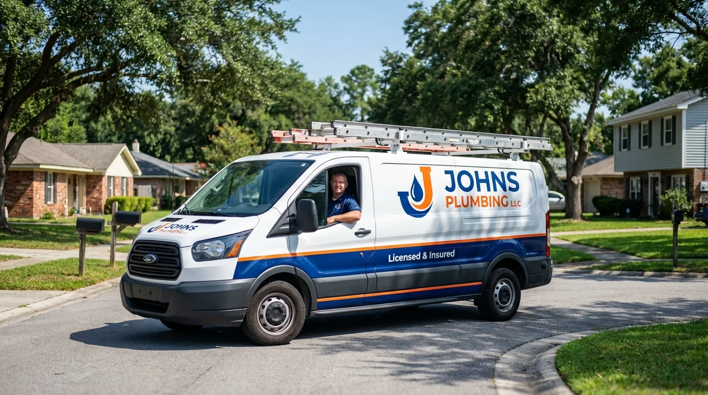 Johns Plumbing LLC service van in Edgerton, KS